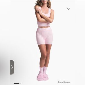 SKIMS cherry blossom Ribbed Tank and Boxer Shorts Set